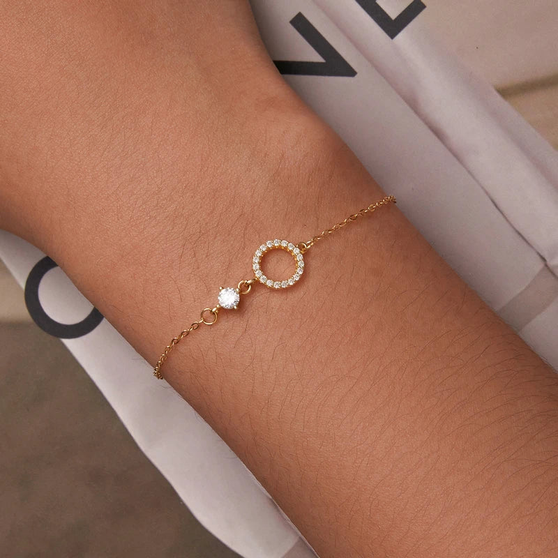 Minimalistiskt Sterling Silver Armband-Gold