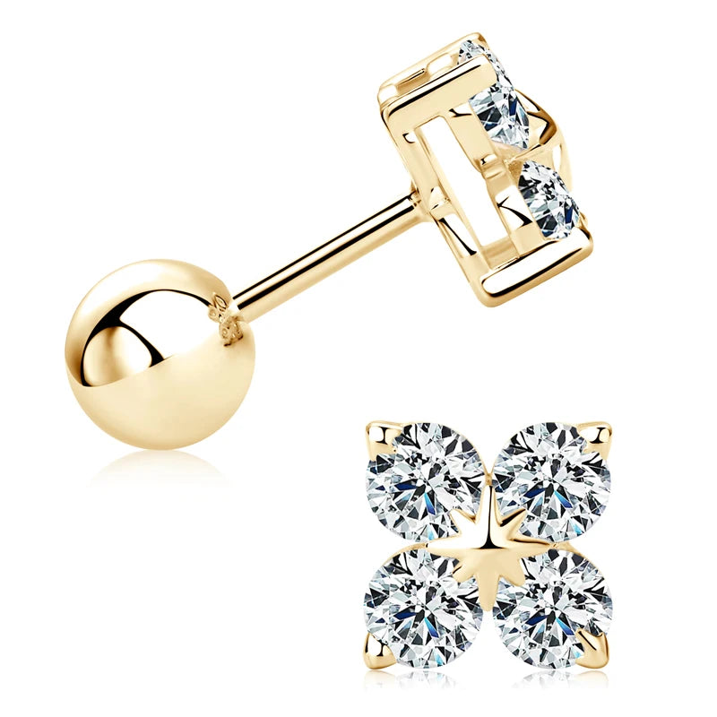 BOUCLES D'OREILLES MOISSANITE S925 - OR