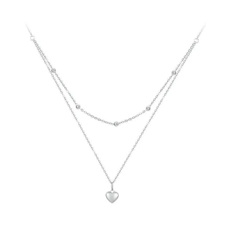 SILVER-COLORED HEART NECKLACE IN STOCK 