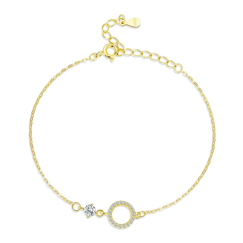 Minimalistiskt Sterling Silver Armband-Gold