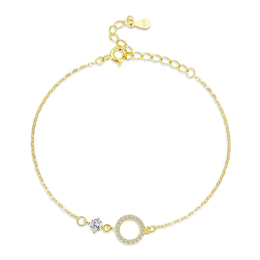 Minimalistiskt Sterling Silver Armband-Gold