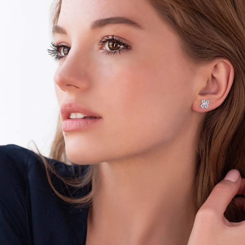 BOUCLES D'OREILLES MOISSANITE S925 - ARGENT