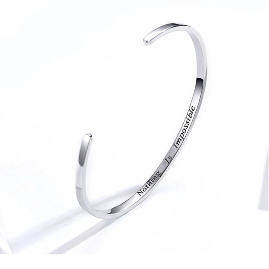 Nothing is impossible Armband Silver